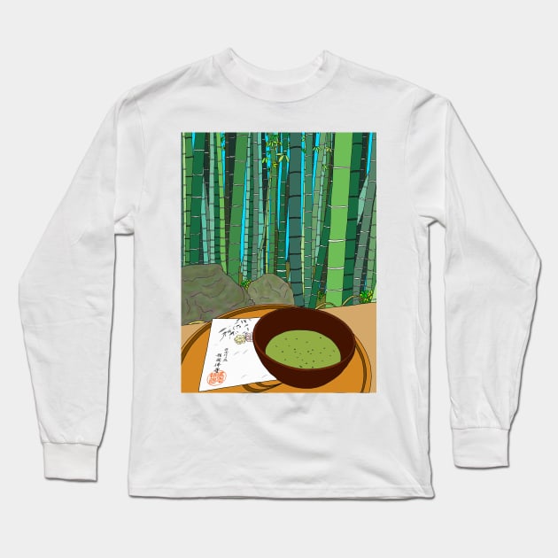 Japanese Bamboo Temple Long Sleeve T-Shirt by lamaisondulapino